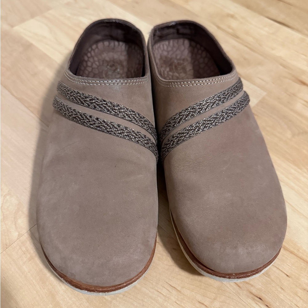 Chaco Harper Casual Clog Slides Womens Size 9 EUR 40 Caribou Brown Leather Wool